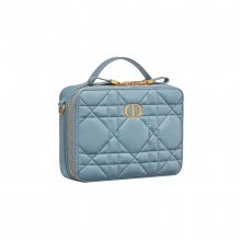 Dior/迪奥女包牛皮绗缝超大藤格纹CARO箱型链条拉链单肩斜挎包